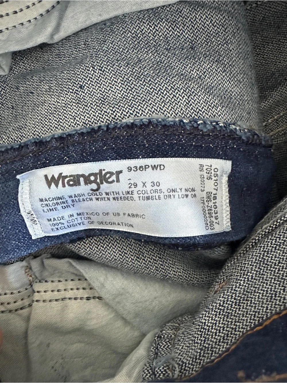 Wrangler Cowboy Cut Slim Fit Jeans 29x30 Prewashed Indigo 936PWD Blue Denim